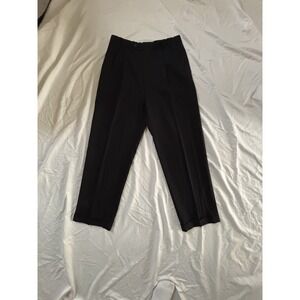 Joseph & Feiss Men's 42X30.5" Black Pleated 100% Wool Dress Suit Pants Trousers